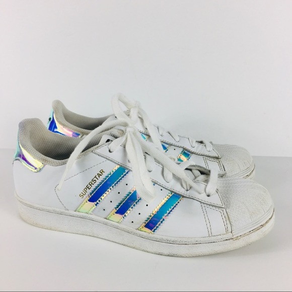 Adidas Superstar white/silver size 5.5 - Picture 1 of 6